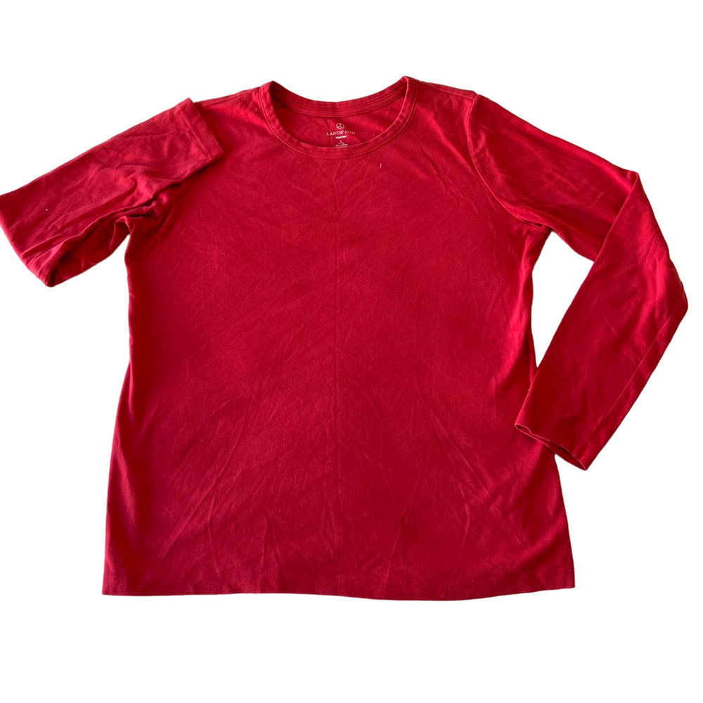 Lands' End Red Long Sleeve T-Shirt